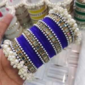 New Fancy Bridal Set, Metal Velvet Bangles