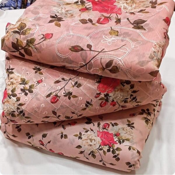 ZE Swiss Lawn shirt print chiffon 3 peace - Image 5