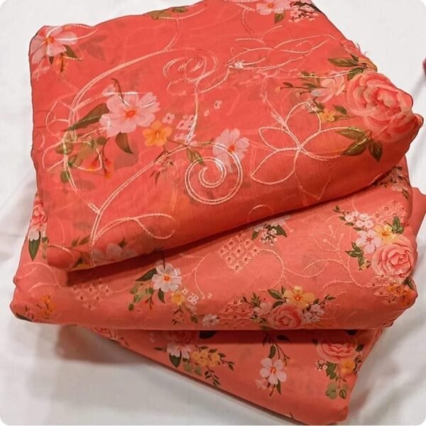 ZE Swiss Lawn shirt print chiffon 3 peace - Image 6