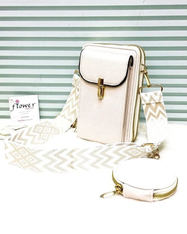 Luxury Triple Pocket Crossbody Bag With Mini Pouch - Image 2