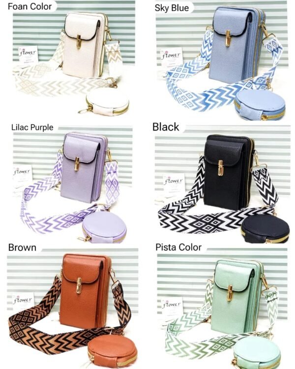 Luxury Triple Pocket Crossbody Bag With Mini Pouch