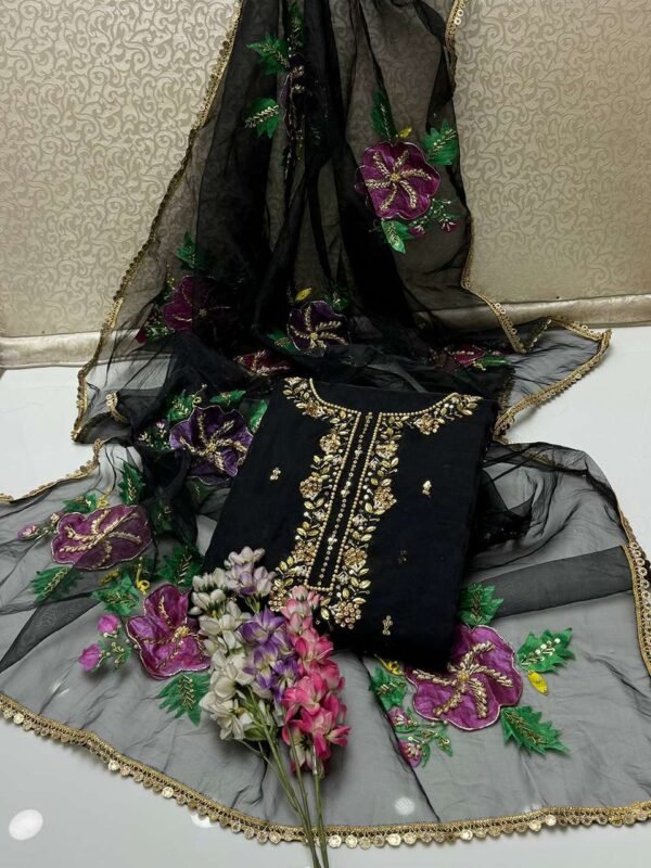 Beautiful Handwork Adda Work With Zaari Sequence Embroidery - Image 2