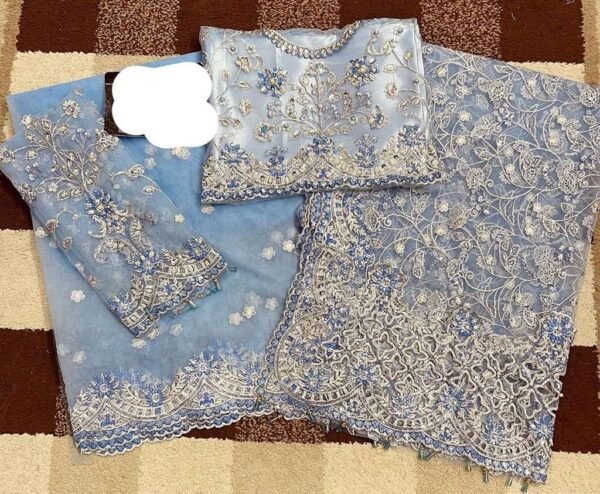 Maria b saree wedding collection 2023 4 colours available - Image 6