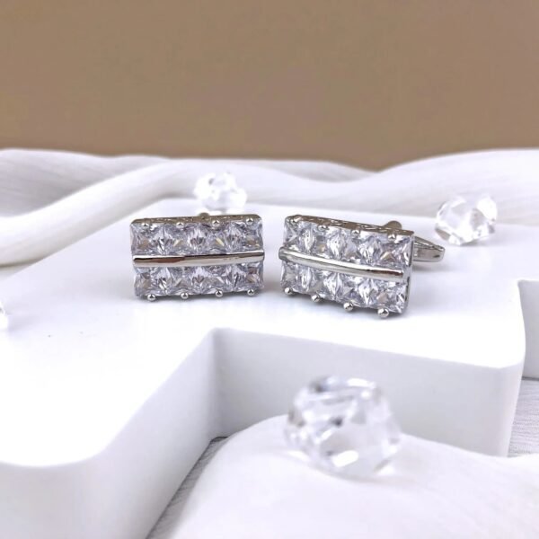 American Diamond Zarqoon Cufflinks Edition Golden Cufflinks - Image 5