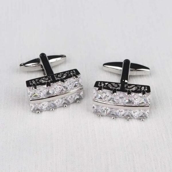 American Diamond Zarqoon Cufflinks Edition Golden Cufflinks - Image 3