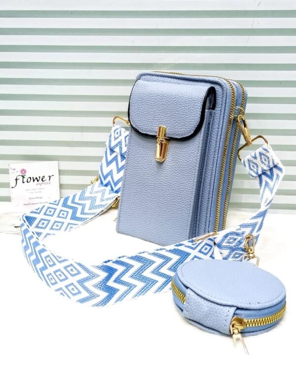 Luxury Triple Pocket Crossbody Bag With Mini Pouch - Image 6