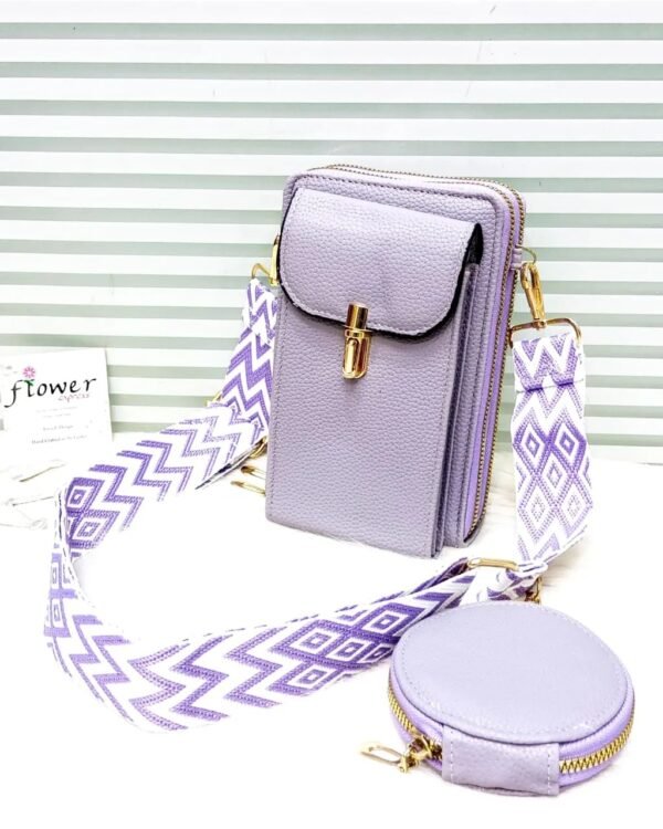 Luxury Triple Pocket Crossbody Bag With Mini Pouch - Image 4