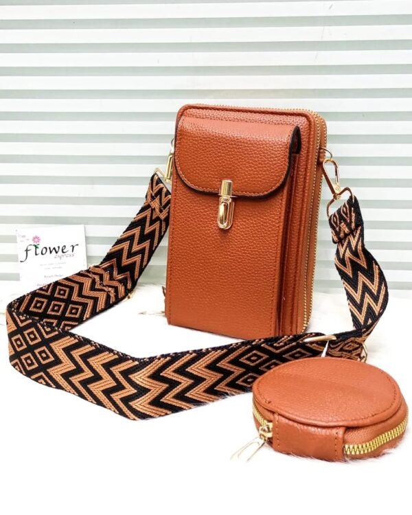 Luxury Triple Pocket Crossbody Bag With Mini Pouch - Image 3